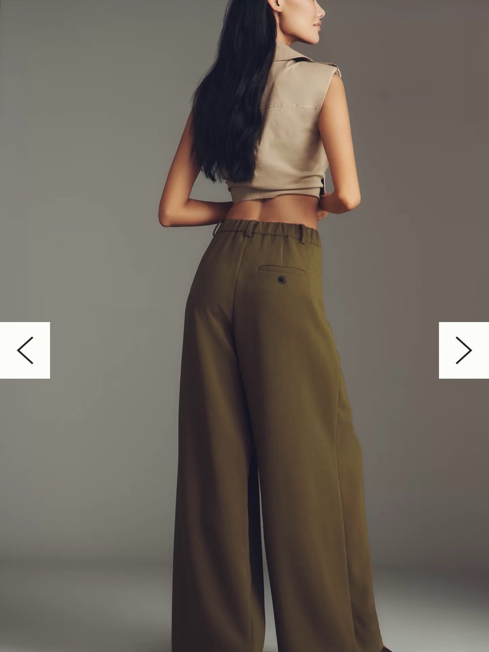 Avery Wide-Leg Trousers in Fir Green by Maeve - Picture 3 of 5